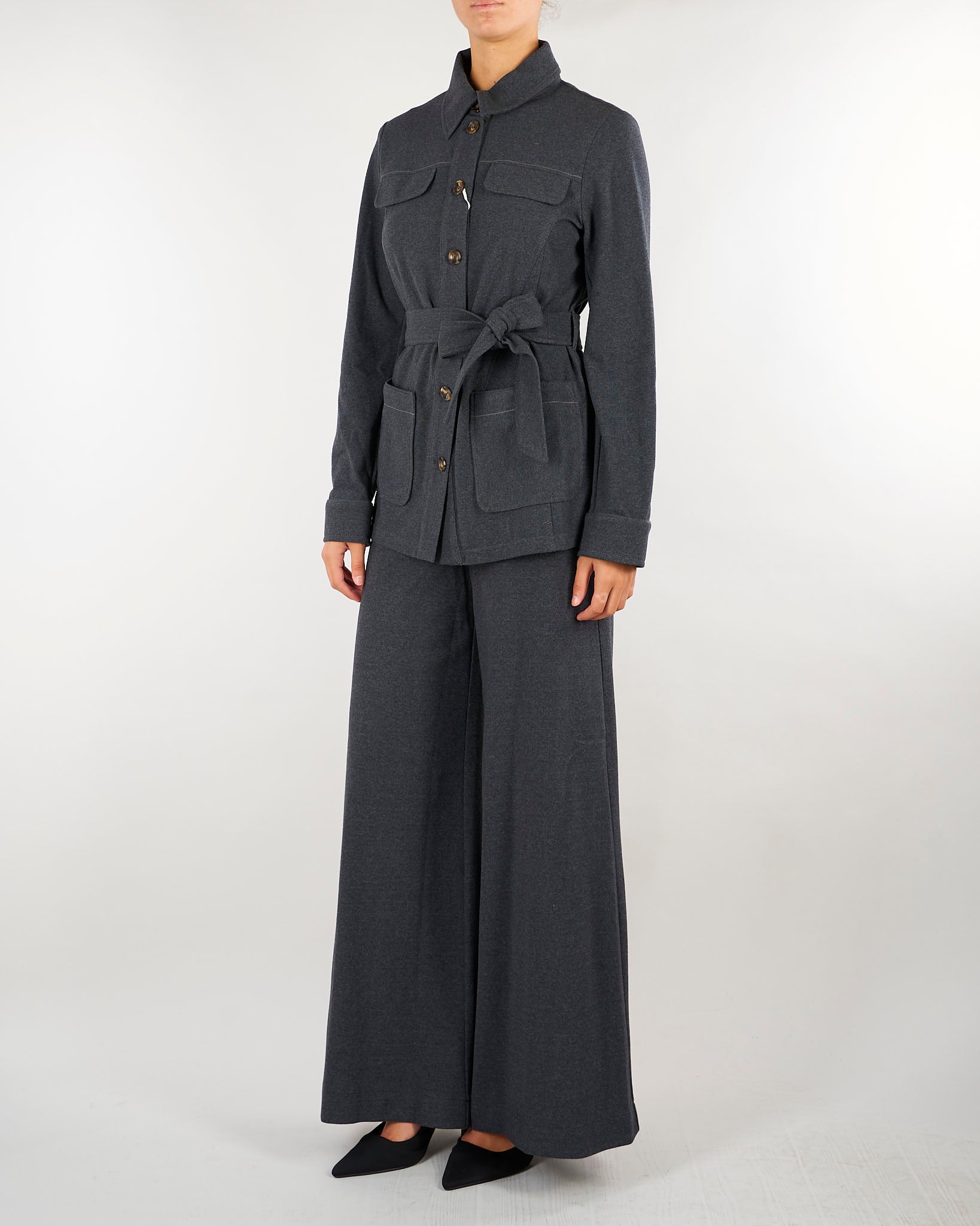 Giacca Camicia Antracite in jersey di flanella PBJALBUM 1 PENNY BLACK 