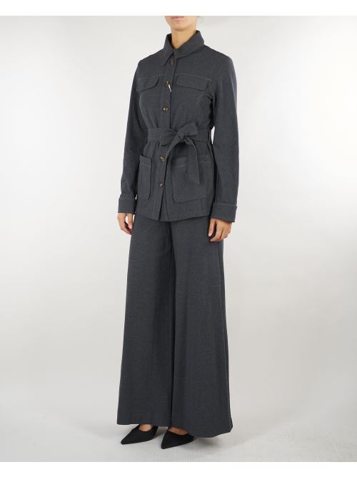 Pantaloni Antracite in jersey di flanella PBJBALDO 1 PENNY BLACK 