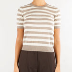 Maglia Tortora-Panna in cotone, seta e cashmere PBKPALANCA 9 PENNY BLACK 