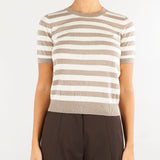 Maglia Tortora-Panna in cotone, seta e cashmere PBKPALANCA 9 PENNY BLACK 