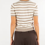 Maglia Tortora-Panna in cotone, seta e cashmere PBKPALANCA 9 PENNY BLACK 