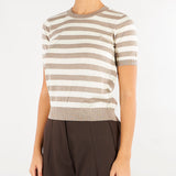 Maglia Tortora-Panna in cotone, seta e cashmere PBKPALANCA 9 PENNY BLACK 