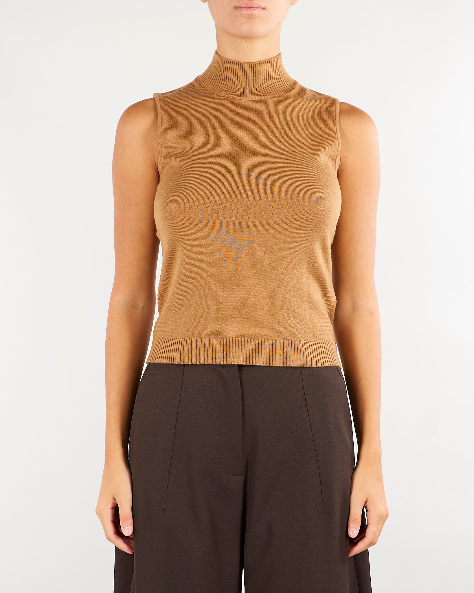 Top Cammello in pura lana sottile PBKQUOTA 1 PENNY BLACK 
