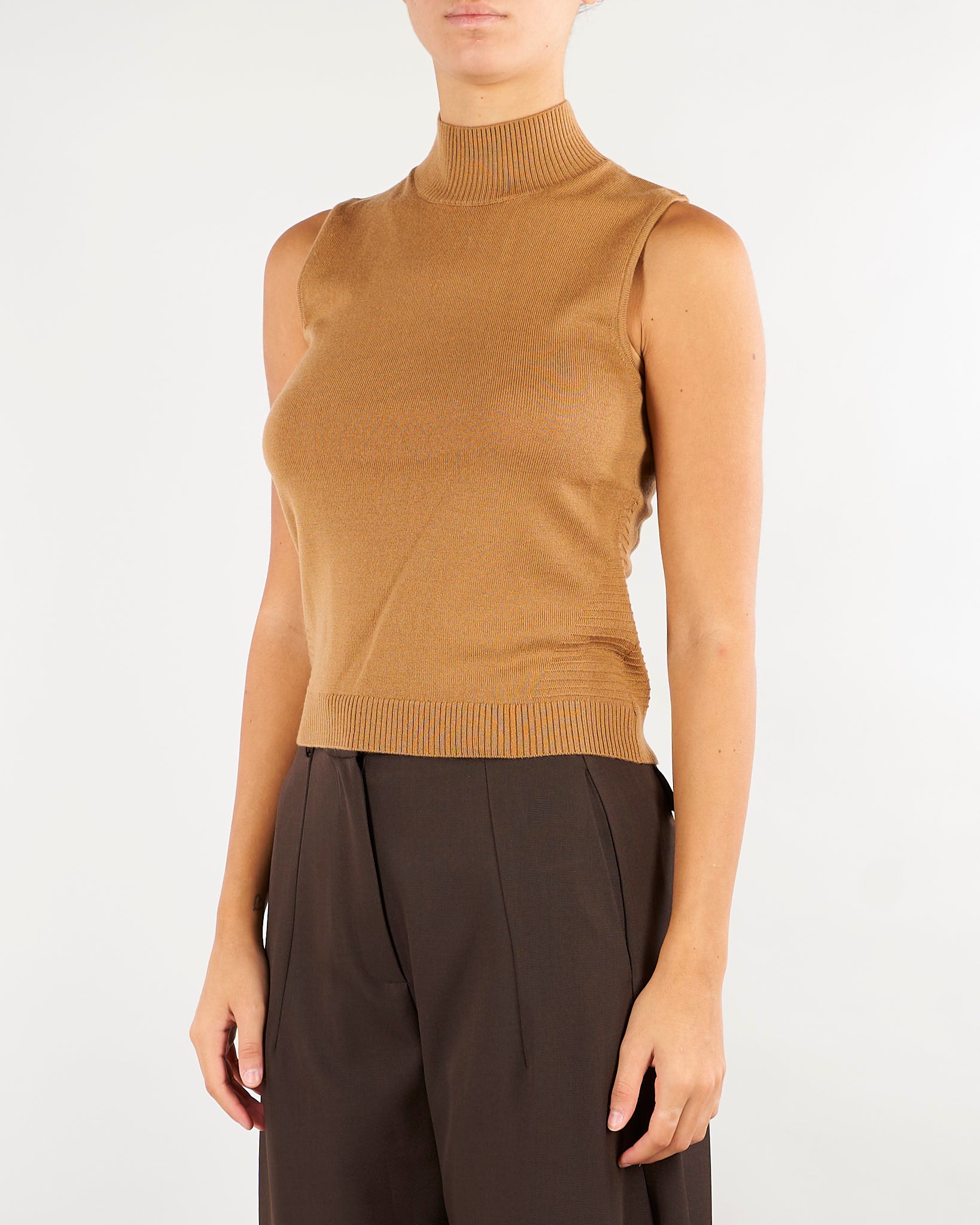 Top Cammello in pura lana sottile PBKQUOTA 1 PENNY BLACK 