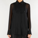 Camicia Nero con plastron in paillettes PBPAQUILA 5 PENNY BLACK 