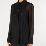 Camicia Nero con plastron in paillettes PBPAQUILA 5 PENNY BLACK 