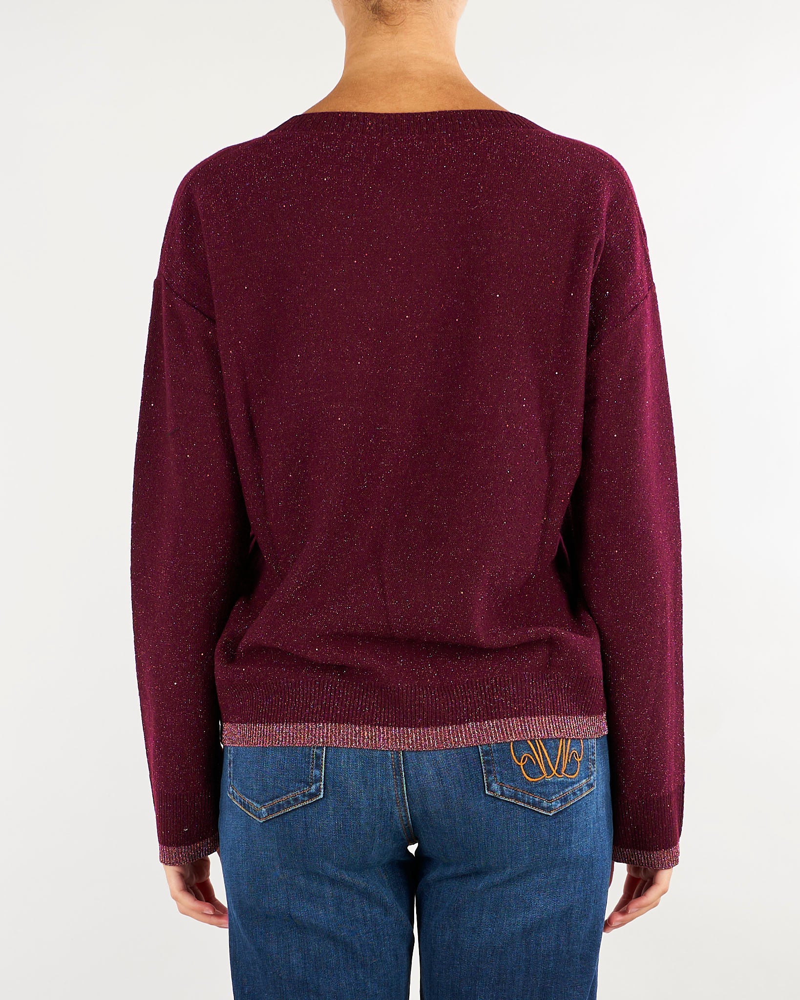Maglia Bordeaux con micro-paillettes PBPEDILE 7 PENNY BLACK 