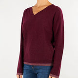Maglia Bordeaux con micro-paillettes PBPEDILE 7 PENNY BLACK 