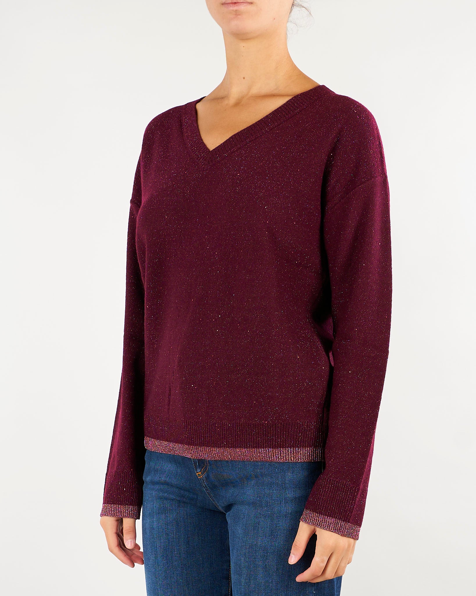 Maglia Bordeaux con micro-paillettes PBPEDILE 7 PENNY BLACK 