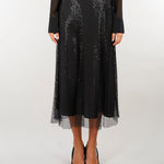 Gonna Nero in mesh con paillettes PBPGIRO 4 PENNY BLACK 
