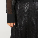 Gonna Nero in mesh con paillettes PBPGIRO 4 PENNY BLACK 