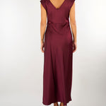 Abito Bordeaux in raso drappeggiato PBPRODEO 6 PENNY BLACK 