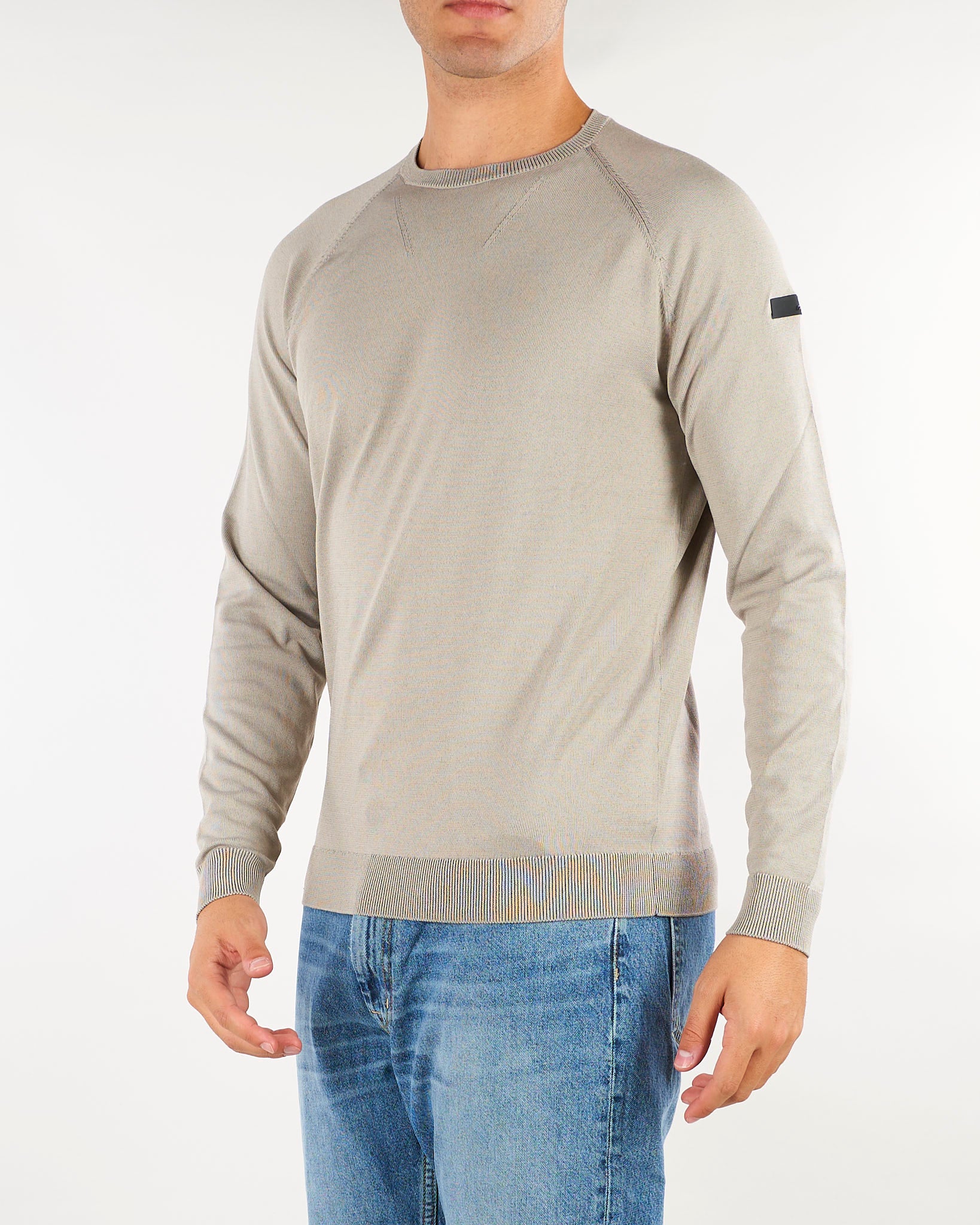 Maglia Sabbia New Amos Cotton Round Knit W26120 85 RRD 