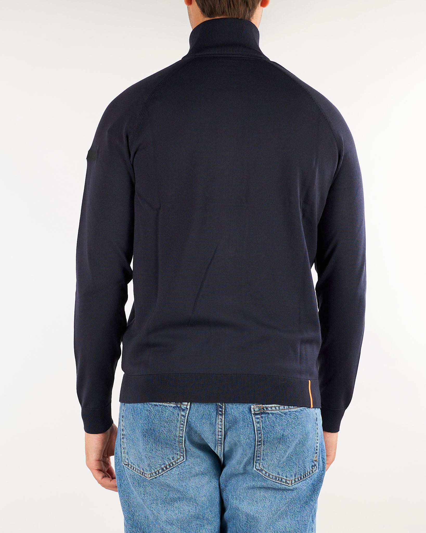 Maglia Blu New Amos Cotton Full Zip Knit W26121 60 RRD 