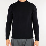 Maglia Nero Cotton Plain Round Knit W26140 10 RRD 
