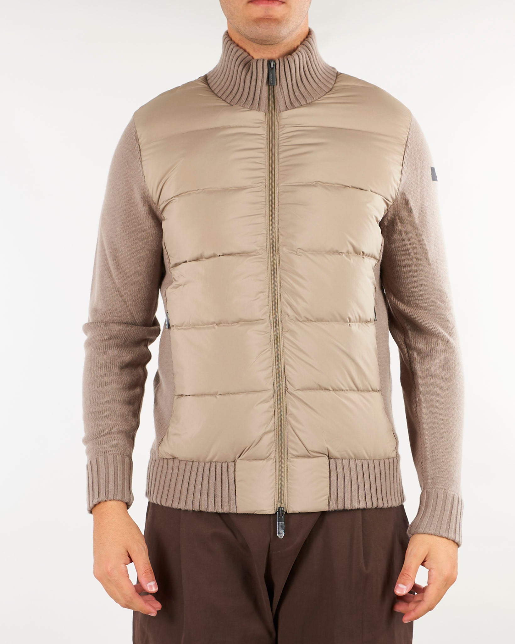 Giubbotto Beige Wool Cash 7 Hybrid Duck Soft Knit W26177 87 RRD 