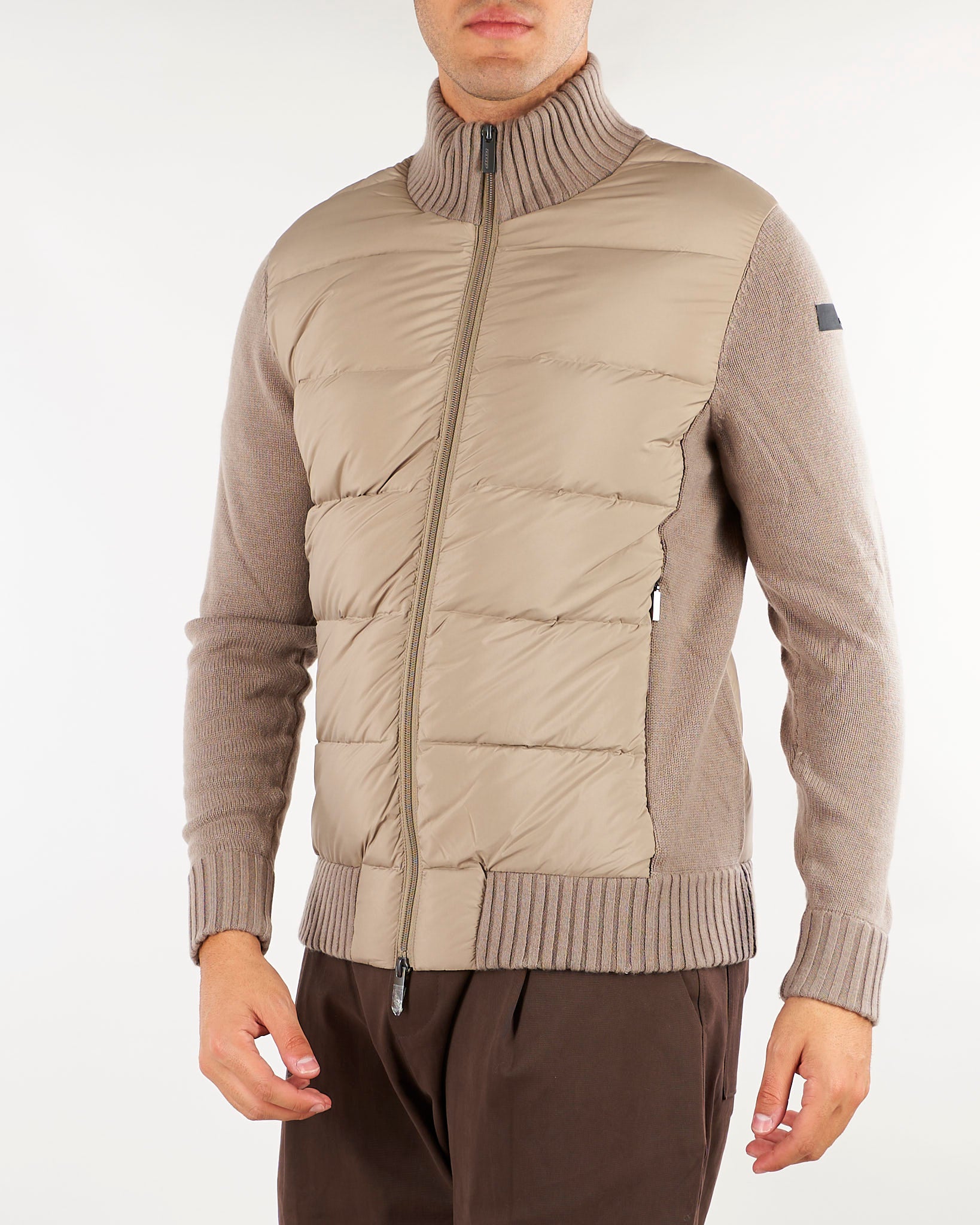 Giubbotto Beige Wool Cash 7 Hybrid Duck Soft Knit W26177 87 RRD 