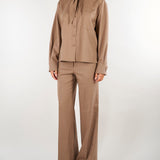 Camicia Beige in flanellina di lana con foulard CA1564180016 54 SEVENTY 