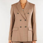 Giacca Beige doppiopetto in flanellina di lana GI073610180016 54 SEVENTY 
