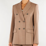 Giacca Beige doppiopetto in flanellina di lana GI073610180016 54 SEVENTY 