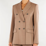 Giacca Beige doppiopetto in flanellina di lana GI073610180016 54 SEVENTY 