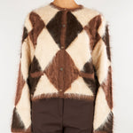 Giacca Marrone in cashmere a rombi GI0984900356 235 SEVENTY 