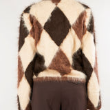 Giacca Marrone in cashmere a rombi GI0984900356 235 SEVENTY 