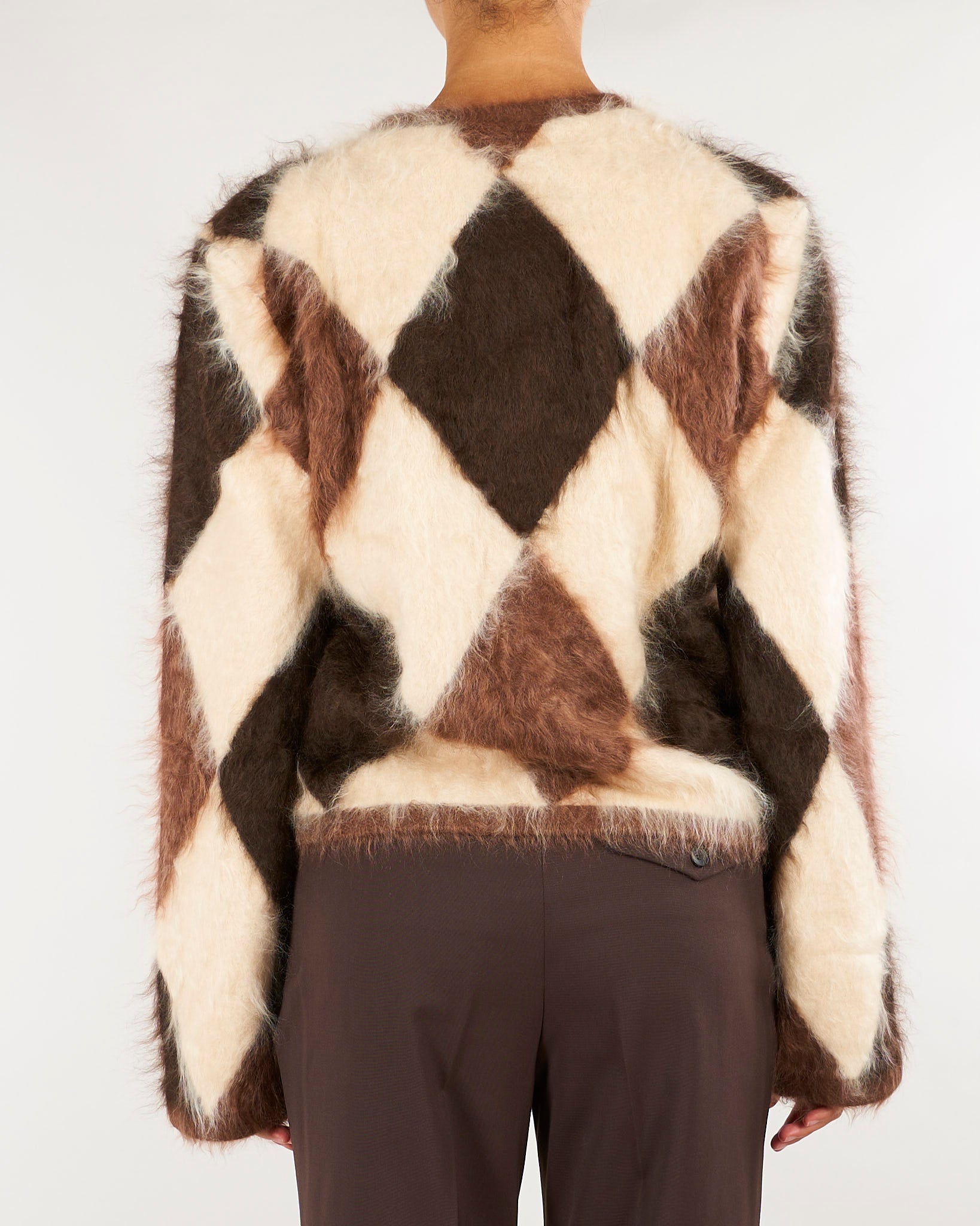 Giacca Marrone in cashmere a rombi GI0984900356 235 SEVENTY 