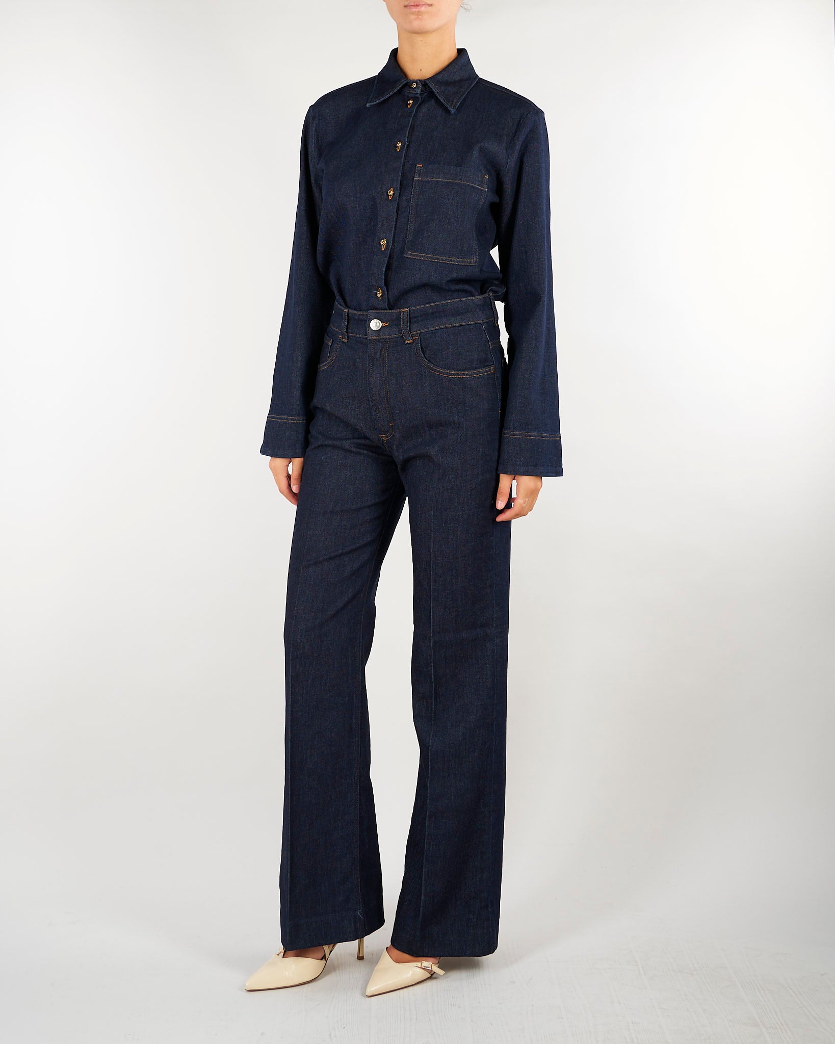 Camicia Denim in misto cashmere GI0999240307 724 SEVENTY 