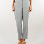Pantalone Grigio in flanella di lana con elastico sul retro PT1332180016 942 SEVENTY 