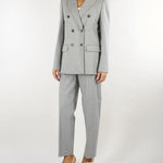 Pantalone Grigio in flanella di lana con elastico sul retro PT1332180016 942 SEVENTY 