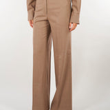 Pantalone Beige wide leg in flanellina di lana PT1364180016 54 SEVENTY 
