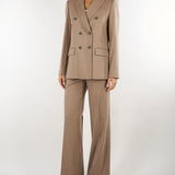 Pantalone Beige wide leg in flanellina di lana PT1364180016 54 SEVENTY 