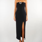 Abito Nero bustier con accessorio AB10101TJER0065 V0000 SIMONA CORSELLINI 