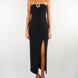 Abito Nero bustier con accessorio AB10101TJER0065 V0000 SIMONA CORSELLINI 