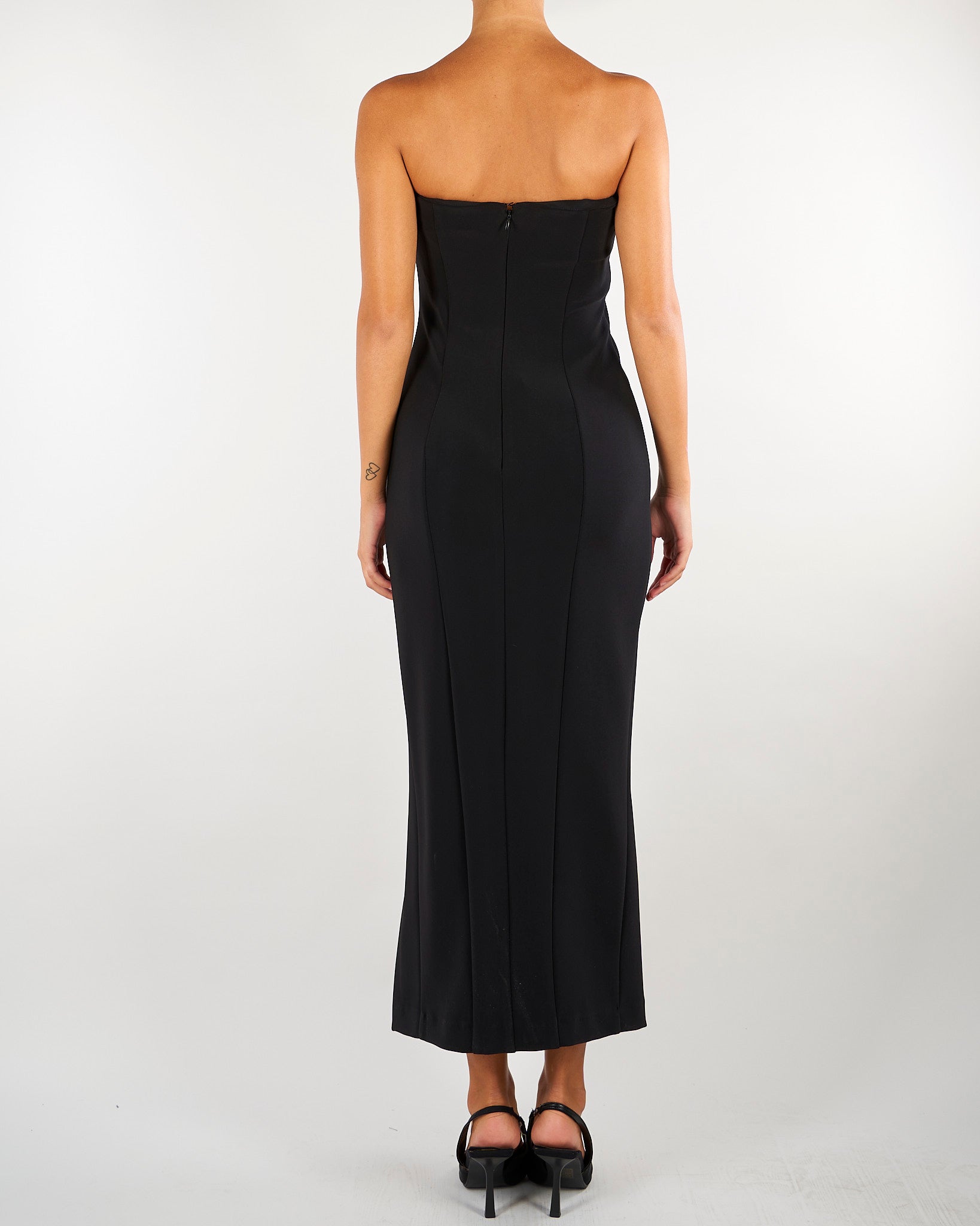 Abito Nero bustier con accessorio AB10101TJER0065 V0000 SIMONA CORSELLINI 