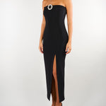 Abito Nero bustier con accessorio AB10101TJER0065 V0000 SIMONA CORSELLINI 