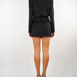 Abito Nero Robe-monteau in comfort wool con dettaglio metallico ABW0101TFLP0001 V0003 SIMONA CORSELLINI 
