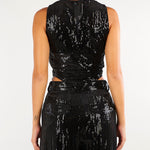 Body Nero ultrasgambato in velluto con paillettes BD10001TPAI0032 V0003 SIMONA CORSELLINI 