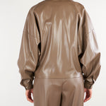 Camicia Nocciola Over in ecopelle CA00301TEPL0013 V0799 SIMONA CORSELLINI 