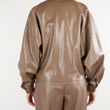 Camicia Nocciola Over in ecopelle CA00301TEPL0013 V0799 SIMONA CORSELLINI 
