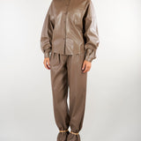Camicia Nocciola Over in ecopelle CA00301TEPL0013 V0799 SIMONA CORSELLINI 