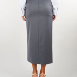 Gonna Grigio a portafoglio con baxi bottone GOW0201TFLP0001 V0792 SIMONA CORSELLINI 