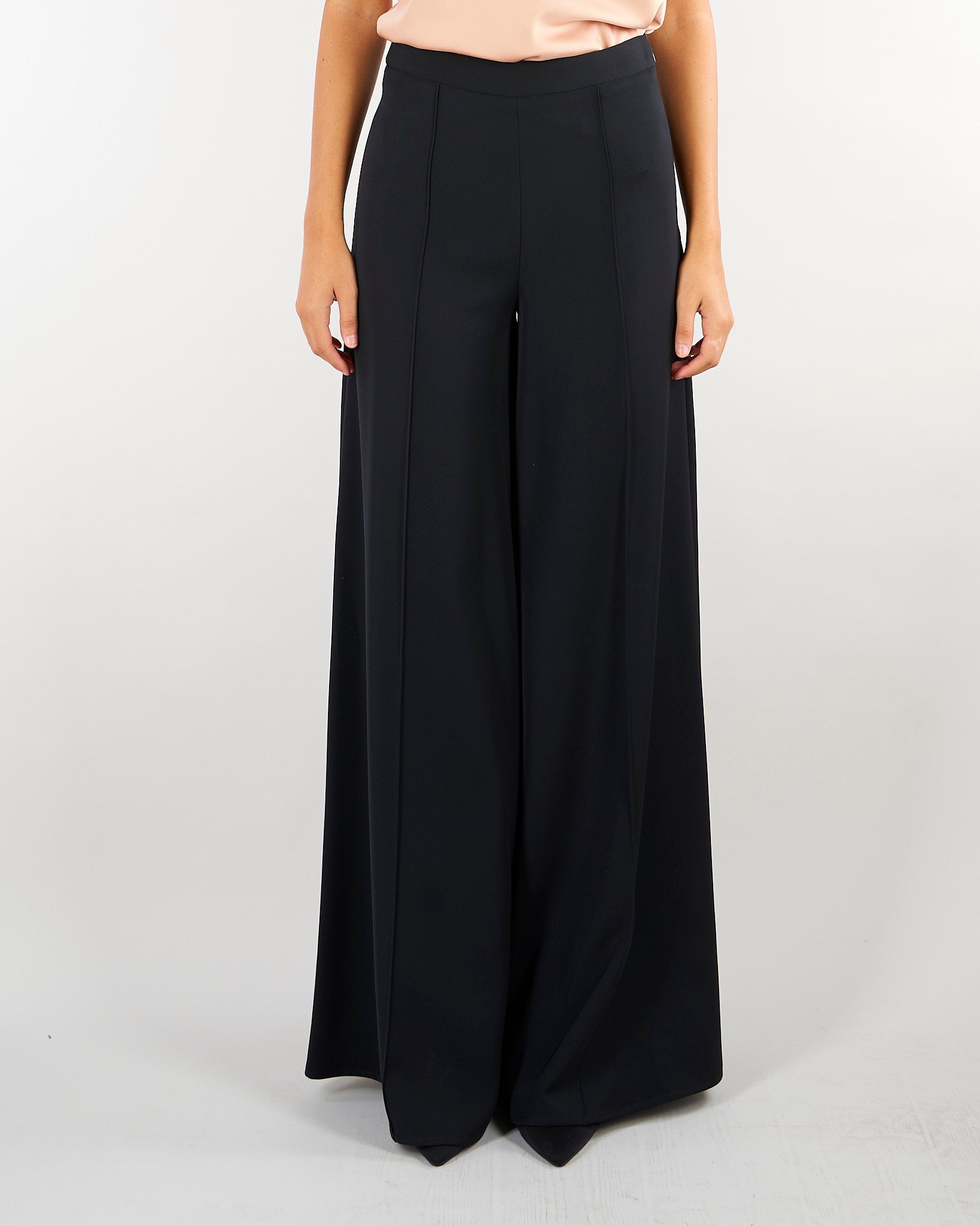 Pantalone Nero Wide leg extra largo PA00901TCAD0033 V0003 SIMONA CORSELLINI 