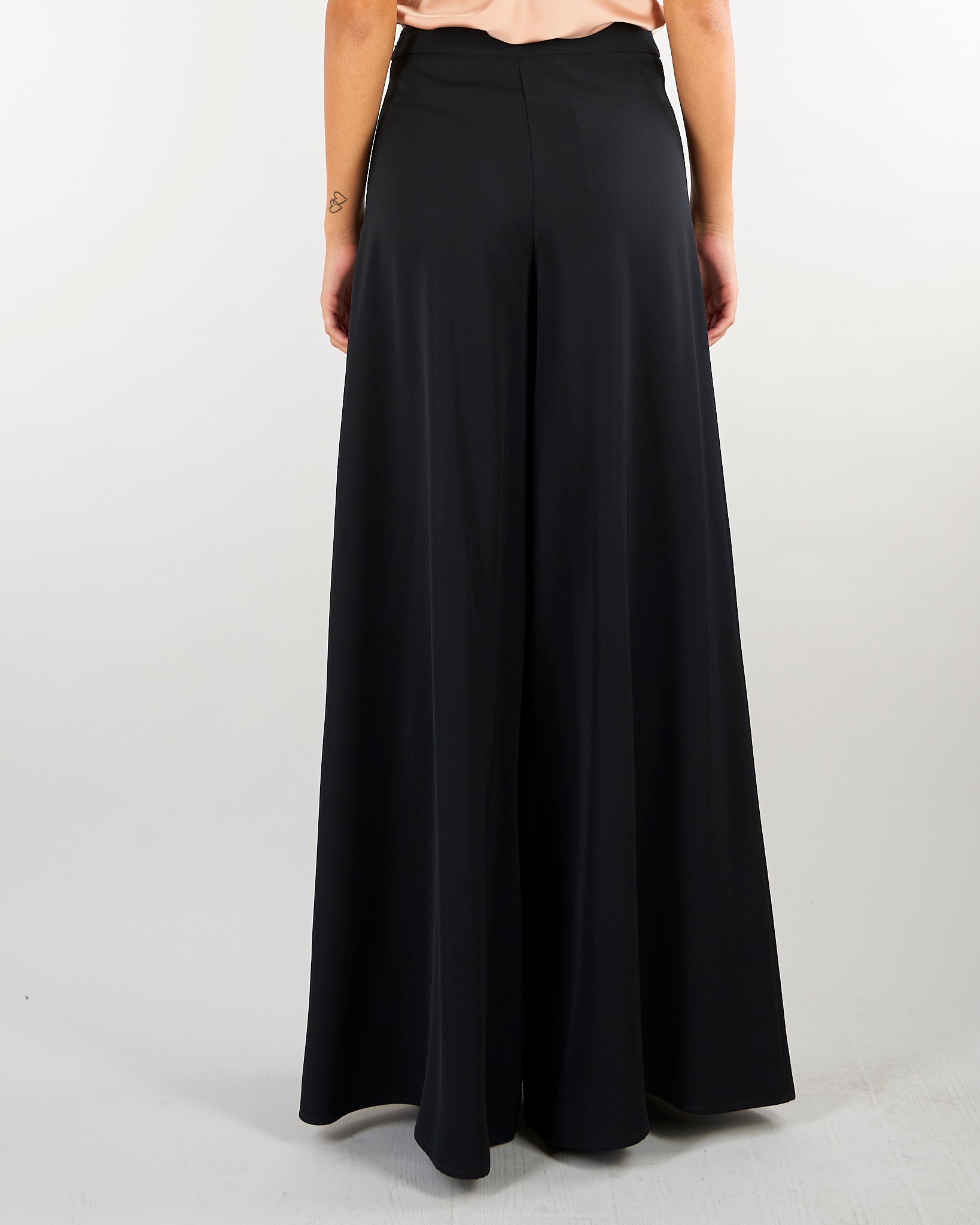 Pantalone Nero Wide leg extra largo PA00901TCAD0033 V0003 SIMONA CORSELLINI 
