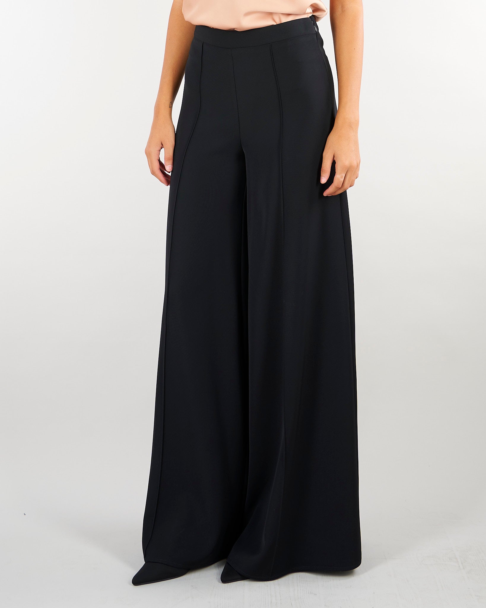 Pantalone Nero Wide leg extra largo PA00901TCAD0033 V0003 SIMONA CORSELLINI 