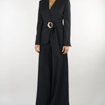 Pantalone Nero Wide leg extra largo PA00901TCAD0033 V0003 SIMONA CORSELLINI 