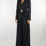 Pantalone Nero Wide leg extra largo PA00901TCAD0033 V0003 SIMONA CORSELLINI 