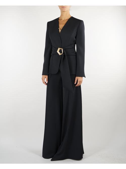 Pantalone Nero Wide leg extra largo PA00901TCAD0033 V0003 SIMONA CORSELLINI 