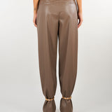 Pantalone Nocciola in ecopelle con doppia pences e bracciale Snake PA01401TEPL0013 V0799 SIMONA CORSELLINI 